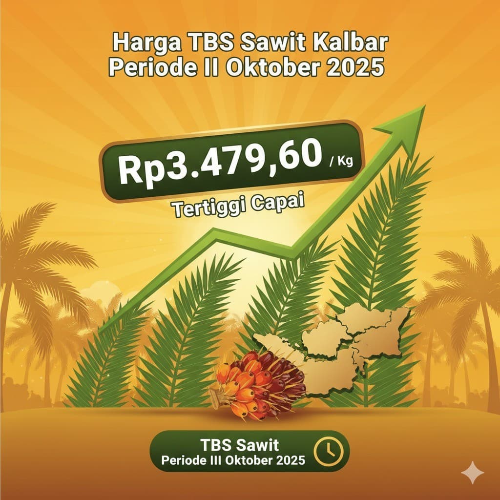 Harga TBS Sawit Kalbar Periode III Oktober 2025 Tertinggi Capai Rp3.479,60 per Kg